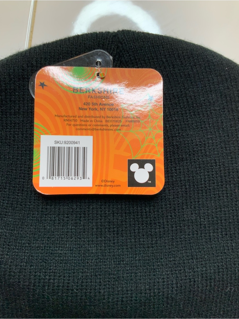 Disney Stitch Halloween Pumpkin Beanie Hat Adult One Size Fits All Black New - Picture 2 of 3